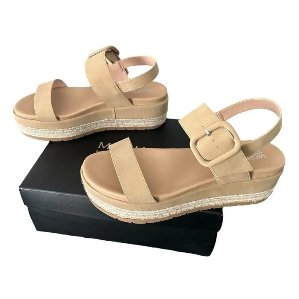 Michael Shannon Kira Tan Espadrille Platform Sandal 11
